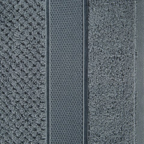 Ręcznik Milan 70x140 stalowy frotte 500g/m2 bawełniany z bordiurą przetykaną błyszczącą nicią Eurofirany Ręcznik Milan 70x140 stalowy frotte 500g/m2 bawełniany z bordiurą przetykaną błyszczącą nicią Eurofirany