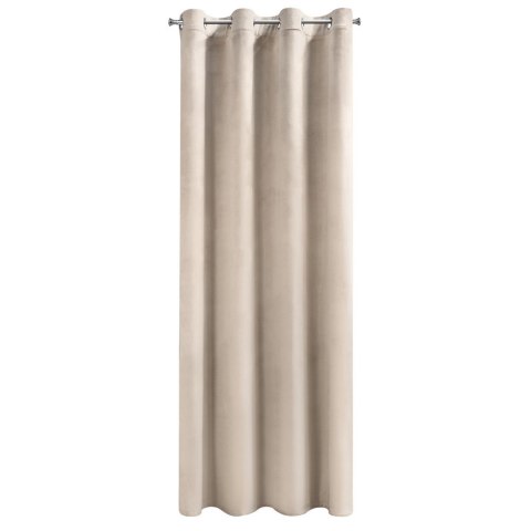 Zasłona gotowa na przelotkach 140x250 beżowa welurowa Rosa Zasłona gotowa na przelotkach 140x250 beżowa welurowa Rosa