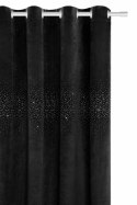 Zasłona gotowa na przelotkach 140x250 czarna welurowa z kryształkami Shiny Zasłona gotowa na przelotkach 140x250 czarna welurowa z kryształkami Shiny