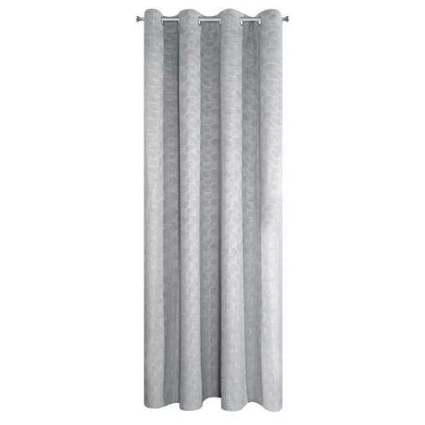 Zasłona gotowa na przelotkach 140x250 geometryczny wzór srebrna welurowa Ellen Zasłona gotowa na przelotkach 140x250 geometryczny wzór srebrna welurowa Ellen