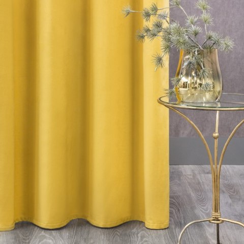 Zasłona gotowa na przelotkach 140x250 musztardowa welurowa Rosa Zasłona gotowa na przelotkach 140x250 musztardowa welurowa Rosa