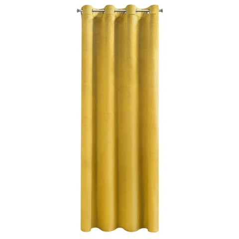 Zasłona gotowa na przelotkach 140x250 musztardowa welurowa Rosa Zasłona gotowa na przelotkach 140x250 musztardowa welurowa Rosa