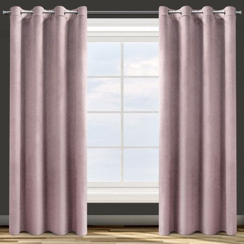 Zasłona gotowa na przelotkach 140x250 pudrowa różowa welurowa Rosa Zasłona gotowa na przelotkach 140x250 pudrowa różowa welurowa Rosa