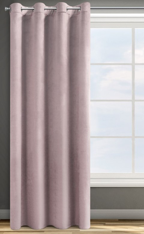 Zasłona gotowa na przelotkach 140x250 pudrowa różowa welurowa Rosa Zasłona gotowa na przelotkach 140x250 pudrowa różowa welurowa Rosa