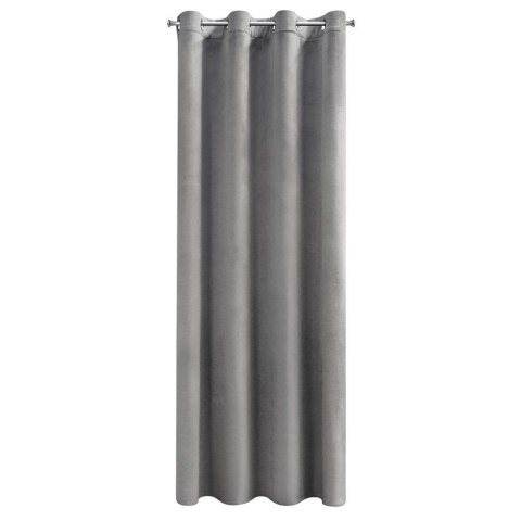 Zasłona gotowa na przelotkach 140x250 stalowa welurowa Rosa Zasłona gotowa na przelotkach 140x250 stalowa welurowa Rosa