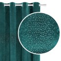 Zasłona gotowa na przelotkach 140x250 turkusowa ciemna welurowa z kryształkami Shiny Zasłona gotowa na przelotkach 140x250 turkusowa ciemna welurowa z kryształkami Shiny