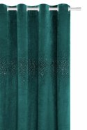 Zasłona gotowa na przelotkach 140x250 turkusowa ciemna welurowa z kryształkami Shiny Zasłona gotowa na przelotkach 140x250 turkusowa ciemna welurowa z kryształkami Shiny