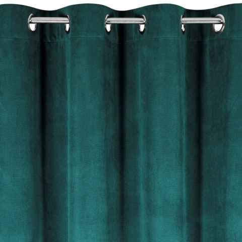 Zasłona gotowa na przelotkach 140x250 zielona ciemna welurowa Milo Eurofirany Zasłona gotowa na przelotkach 140x250 zielona ciemna welurowa Milo Eurofirany