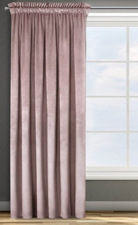 Zasłona gotowa na taśmie 140x270 Rosa pudrowa welurowa D91 Zasłona gotowa na taśmie 140x270 Rosa pudrowa welurowa D91