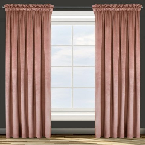 Zasłona gotowa na taśmie 140x270 Rosa różowa ciemna welurowa D91 Zasłona gotowa na taśmie 140x270 Rosa różowa ciemna welurowa D91