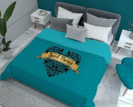 Narzuta dekoracyjna 170x210 Holland K13 Słodkich snów Sweet Dreams serce orientalna ornamenty turkusowa złota czarna dwustronna