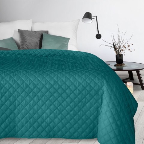 Narzuta dekoracyjna 220x240 Alara 3 turkusowa ciemna wzór geometryczny w romby Narzuta dekoracyjna 220x240 Alara 3 turkusowa ciemna wzór geometryczny w romby