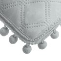 Narzuta z pomponami 160x220 szara Pompoo pompony romby glamour dekoracyjna Narzuta z pomponami 160x220 szara Pompoo pompony romby glamour dekoracyjna