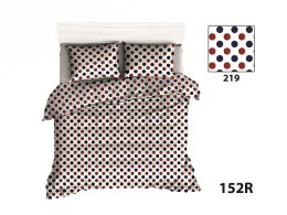 Poszewka bawełniana 40x40 R152 grochy czerwone granatowe