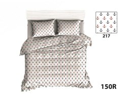 Poszewka bawełniana 70x80 R150 kotwice czerwone granatowe