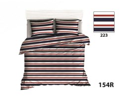 Poszewka bawełniana 70x80 R154 pasy poziome czerwone granatowe