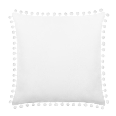 Poszewka dekoracyjna 45x45 Fluffy biała z pomponami Poszewka dekoracyjna 45x45 Fluffy biała z pomponami