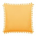 Poszewka dekoracyjna 45x45 Fluffy musztardowa z pomponami Poszewka dekoracyjna 45x45 Fluffy musztardowa z pomponami