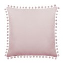 Poszewka dekoracyjna 45x45 Fluffy pudrowa różowa z pomponami Poszewka dekoracyjna 45x45 Fluffy pudrowa różowa z pomponami