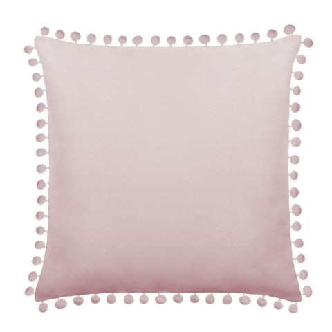 Poszewka dekoracyjna 45x45 Fluffy pudrowa różowa z pomponami Poszewka dekoracyjna 45x45 Fluffy pudrowa różowa z pomponami