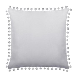 Poszewka dekoracyjna 45x45 Fluffy srebrna z pomponami
