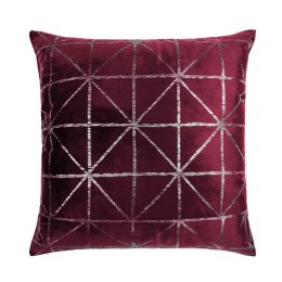 Poszewka dekoracyjna 45x45 Glossy bordowa welurowa srebrna