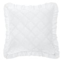 Poszewka z falbanką 40x40 Ruffy biała falbanka romby glamour dekoracyjna do narzuty Poszewka z falbanką 40x40 Ruffy biała falbanka romby glamour dekoracyjna do narzuty