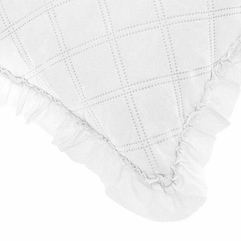 Poszewka z falbanką 40x40 Ruffy biała falbanka romby glamour dekoracyjna do narzuty Poszewka z falbanką 40x40 Ruffy biała falbanka romby glamour dekoracyjna do narzuty