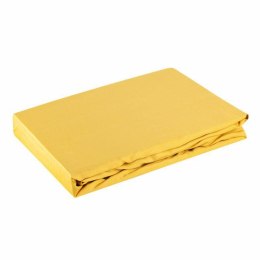 Prześcieradło satynowe z gumką 100x200 Nova musztardowe na wysoki materac 25 cm Eurofirany