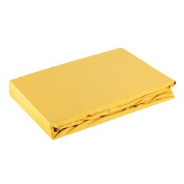 Prześcieradło satynowe z gumką 220x200 Nova musztardowe na wysoki materac 30 cm Eurofirany