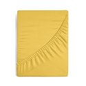 Prześcieradło satynowe z gumką 220x200 Nova musztardowe na wysoki materac 30 cm Eurofirany