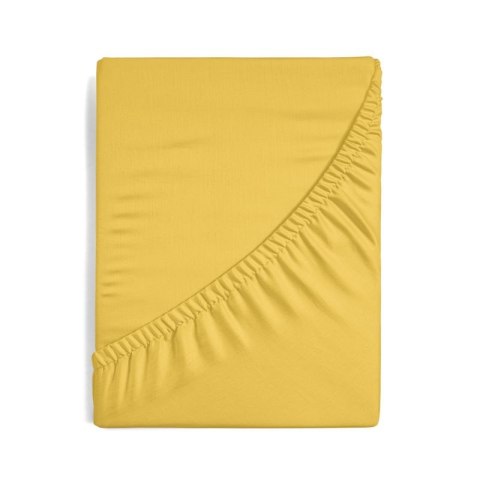 Prześcieradło satynowe z gumką 220x200 Nova musztardowe na wysoki materac 30 cm Eurofirany Prześcieradło satynowe z gumką 220x200 Nova musztardowe na wysoki materac 30 cm Eurofirany