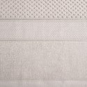 Ręcznik Jessi 50x90 beżowy frotte 500g/m2 z fakturą wytłaczanej krateczki i welurową bordiurą Eurofirany Ręcznik Jessi 50x90 beżowy frotte 500g/m2 z fakturą wytłaczanej krateczki i welurową bordiurą Eurofirany