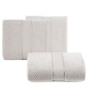 Ręcznik Jessi 50x90 beżowy frotte 500g/m2 z fakturą wytłaczanej krateczki i welurową bordiurą Eurofirany Ręcznik Jessi 50x90 beżowy frotte 500g/m2 z fakturą wytłaczanej krateczki i welurową bordiurą Eurofirany