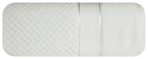 Ręcznik Jessi 50x90 biały frotte 500g/m2 z fakturą wytłaczanej krateczki i welurową bordiurą Eurofirany Ręcznik Jessi 50x90 biały frotte 500g/m2 z fakturą wytłaczanej krateczki i welurową bordiurą Eurofirany