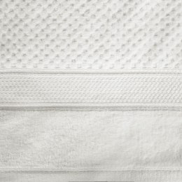 Ręcznik Jessi 50x90 biały frotte 500g/m2 z fakturą wytłaczanej krateczki i welurową bordiurą Eurofirany