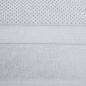 Ręcznik Jessi 50x90 srebrny frotte 500g/m2 z fakturą wytłaczanej krateczki i welurową bordiurą Eurofirany Ręcznik Jessi 50x90 srebrny frotte 500g/m2 z fakturą wytłaczanej krateczki i welurową bordiurą Eurofirany