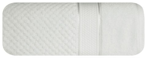 Ręcznik Jessi 70x140 biały frotte 500g/m2 z fakturą wytłaczanej krateczki i welurową bordiurą Eurofirany Ręcznik Jessi 70x140 biały frotte 500g/m2 z fakturą wytłaczanej krateczki i welurową bordiurą Eurofirany