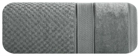 Ręcznik Jessi 70x140 stalowy frotte 500g/m2 z fakturą wytłaczanej krateczki i welurową bordiurą Eurofirany Ręcznik Jessi 70x140 stalowy frotte 500g/m2 z fakturą wytłaczanej krateczki i welurową bordiurą Eurofirany