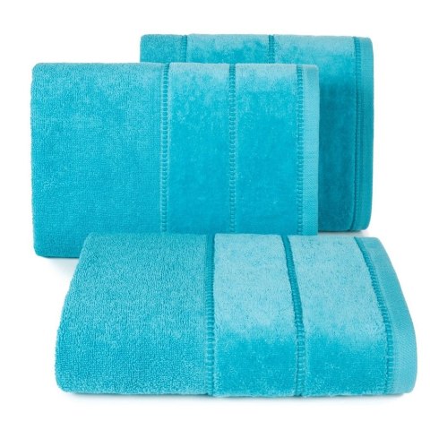 Ręcznik Mari 70x140 turkusowy jasny z welurową bordiurą 500g/m2 Eurofirany Ręcznik Mari 70x140 turkusowy jasny z welurową bordiurą 500g/m2 Eurofirany