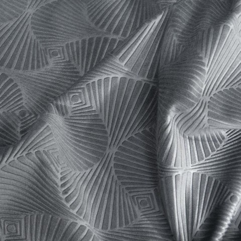 Zasłona 140x250 Ellen stalowa welurowa gotowa na przelotkach wzór geometryczny Zasłona 140x250 Ellen stalowa welurowa gotowa na przelotkach wzór geometryczny