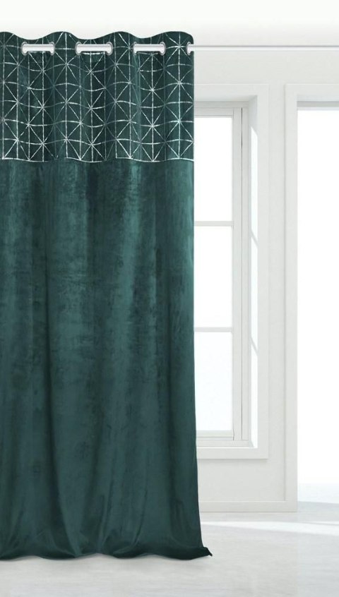 Zasłona 140x250 Glossy turkusowa ciemna srebrna welurowa gotowa na przelotkach Zasłona 140x250 Glossy turkusowa ciemna srebrna welurowa gotowa na przelotkach