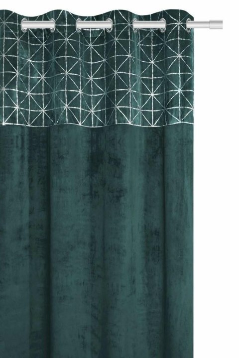 Zasłona 140x250 Glossy turkusowa ciemna srebrna welurowa gotowa na przelotkach Zasłona 140x250 Glossy turkusowa ciemna srebrna welurowa gotowa na przelotkach