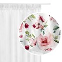 Zasłona 140x250 Rosally kwiaty biała pudrowa różowa czerwona zielona gotowa na taśmie Zasłona 140x250 Rosally kwiaty biała pudrowa różowa czerwona zielona gotowa na taśmie