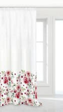 Zasłona 140x250 Rosally kwiaty biała pudrowa różowa czerwona zielona gotowa na taśmie Zasłona 140x250 Rosally kwiaty biała pudrowa różowa czerwona zielona gotowa na taśmie
