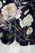 Zasłona Peony 140x250 peonie kwiaty czarna gotowa na przelotkach do salonu Zasłona Peony 140x250 peonie kwiaty czarna gotowa na przelotkach do salonu