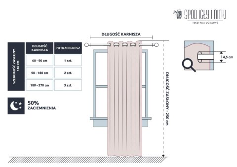 Zasłona gotowa 140x250 turkusowa na przelotkach Viva do salonu Zasłona gotowa 140x250 turkusowa na przelotkach Viva do salonu