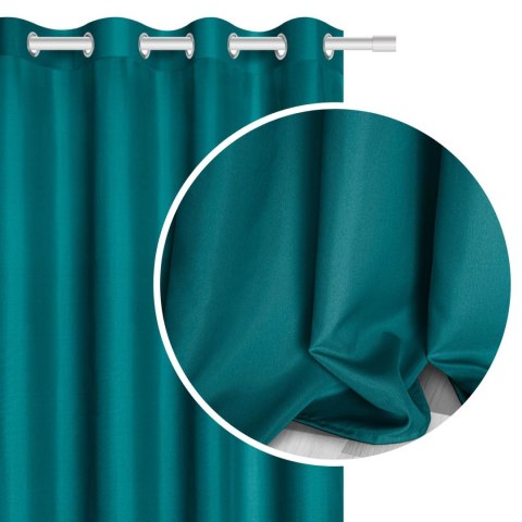 Zasłona gotowa 140x250 turkusowa na przelotkach Viva do salonu Zasłona gotowa 140x250 turkusowa na przelotkach Viva do salonu