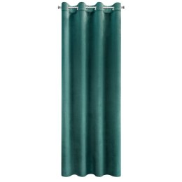 Zasłona gotowa na przelotkach 140x250 turkusowa ciemna welurowa Rosa