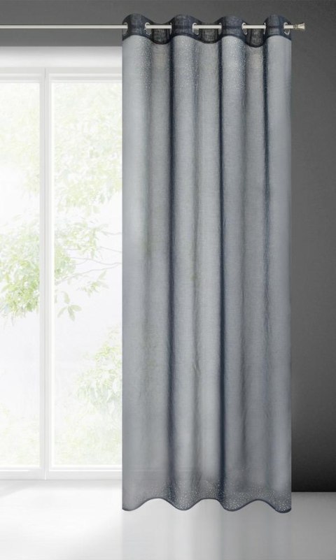 Firana 140x250 Madie granatowa cekiny gotowa na przelotkach Eurofirany Firana 140x250 Madie granatowa cekiny gotowa na przelotkach Eurofirany
